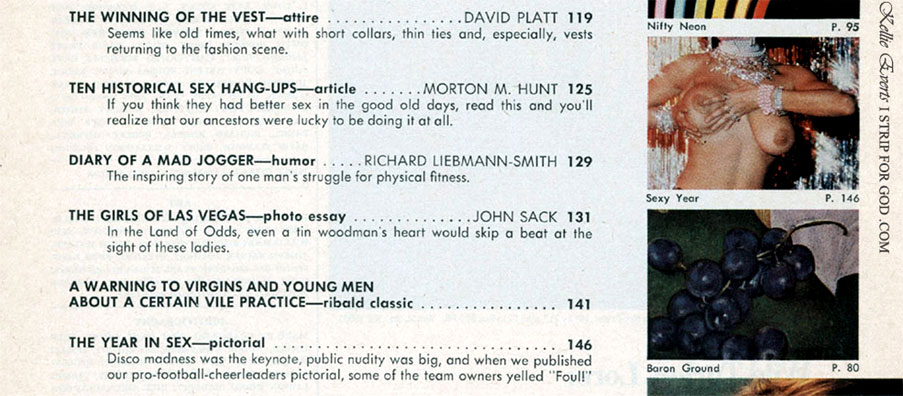 Kellie Everts flashing tit in Playboy Magazine table of contents